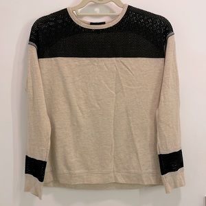 Perforated color block shirt